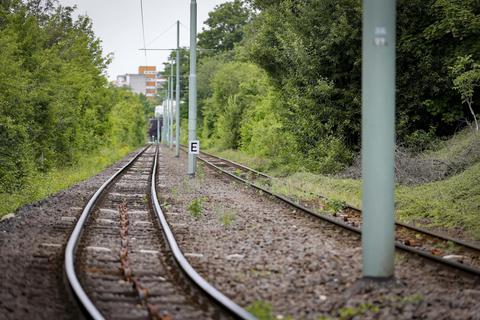 Es gibt den Wunsch in Finthen, den Streckenabschnitt der Linie 50 umzubauen, um ihn für den Autoverkehr freizugeben. Foto: Sascha Kopp