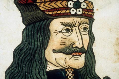 Der kolorierte Holzschnitt zeigt Fürst Vlad Tepes II., genannt „Dracula“ – historische Vorlage für den Schriftsteller Bram Stoker. Foto: dpa