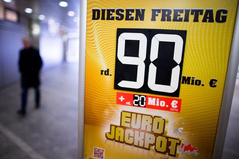 90 Millionen Euro sind der Höchstgewinn im Eurojackpot. Foto: dpa