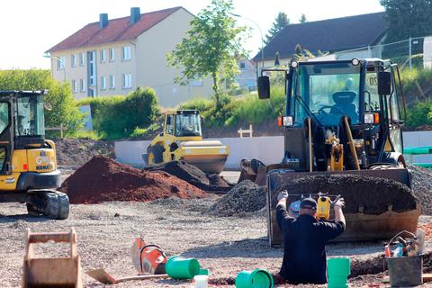Die Baustelle für die neue Kita "Abenteuerland" im Steinigsgrund.  Foto: Stoepler  