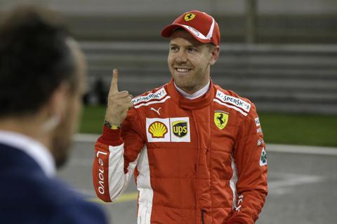 Sebastian Vettel vom Team Ferrari hat den Grand Prix von Bahrain gewonnen. Foto: dpa 